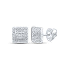 10kt White Gold Men's Square Diamond Earrings - 1/6 Cttw: A Dazzling Addition to Your Collection - Alternate view 1 from Splendid Jewellery
