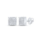 10kt White Gold Men's Square Diamond Earrings - 1/8 Cttw - Splendid Jewellery - Alternate view 1 from Splendid Jewellery