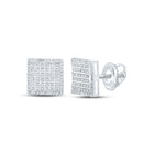 10kt White Gold Square Diamond Earrings for Men - Elegant and Timeless Sparkle - Alternate view 1 from Splendid Jewellery