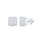 10kt White Gold Square Diamond Earrings - 5/8 Cttw | Elegant Men's Jewelry - Alternate view 1 from Splendid Jewellery
