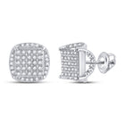 10kt White Gold Men's Round Diamond Square Stud Earrings 1/3 Cttw | Sophisticated Brilliance - Alternate view 1 from Splendid Jewellery