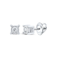 Load image into Gallery viewer, 10kt White Gold Round Diamond Stud Earrings for Men - Elegant and Timeless Sparkle - Alternate view 1 from Splendid Jewellery