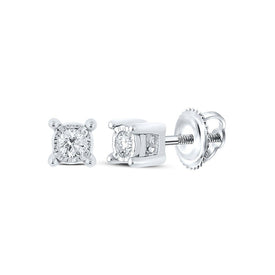10kt White Gold Round Diamond Stud Earrings for Men - Elegant and Timeless Sparkle - Alternate view 1 from Splendid Jewellery