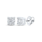 10kt White Gold Round Diamond Stud Earrings for Men - 1/5 Cttw | Elegant Diamond Accents for a Dashing Look - Alternate view 1 from Splendid Jewellery