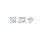10kt White Gold Men's Round Diamond Stud Earrings - Dazzling Elegance - Alternate view 1 from Splendid Jewellery
