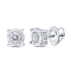 10kt White Gold Men's Round Diamond Stud Earrings - Dazzling Brilliance - Alternate view 1 from Splendid Jewellery