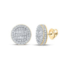 10kt Yellow Gold Baguette and Round Diamond Circle Earrings - 1-1/4 Cttw Top view from the 10Kt Yellow Gold Mens Baguette Diamond Circle Earrings 1 1 4 Cttwpin289585 collection by Splendid Jewellery
