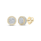 10kt Yellow Gold Baguette and Round Diamond Circle Earrings - 5/8 Cttw Top view from the 10Kt Yellow Gold Mens Baguette Diamond Circle Earrings 5 8 Cttwpin286334 collection by Splendid Jewellery