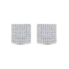 10kt Yellow Gold Baguette and Round Diamond Square Earrings for Men - 1/2 Cttw Side view from the 10Kt Yellow Gold Mens Baguette Diamond Square Earrings 1 2 Cttwpin285494 collection by Splendid Jewellery