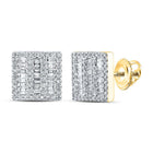 10kt Yellow Gold Baguette Diamond Square Earrings - 1/2 Cttw | Dazzling Men's Diamond Earrings Top view from the 10Kt Yellow Gold Mens Baguette Diamond Square Earrings 1 2 Cttwpin285492 collection by Splendid Jewellery