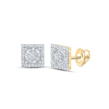 Load image into Gallery viewer, 10kt Yellow Gold Baguette Diamond Square Earrings - 7/8 Cttw | Striking Men&#39;s Jewelry Top view from the 10Kt Yellow Gold Mens Baguette Diamond Square Earrings 7 8 Cttwpin289194 collection by Splendid Jewellery