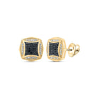 10kt Yellow Gold Square Black Diamond Men's Earrings - 1/4 Cttw | Splendid Jewellery Top view from the 10Kt Yellow Gold Mens Round Black Color Treated Diamond Square Earrings 1 4 Cttwpin232572 collection by Splendid Jewellery