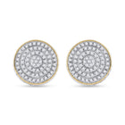 10kt Yellow Gold Men's Round Diamond 3D Disk Circle Earrings - Captivating Brilliance Top view from the 10Kt Yellow Gold Mens Round Diamond 3D Disk Circle Earrings 1 3 Cttwpin64777 collection by Splendid Jewellery