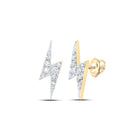 10kt Yellow Gold Lightning Bolt Diamond Stud Earrings - 1/6 Cttw Top view from the 10Kt Yellow Gold Mens Round Diamond Bolt Lightning Stud Earrings 1 6 Cttwpin232133 collection by Splendid Jewellery