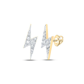 10kt Yellow Gold Lightning Bolt Diamond Stud Earrings - 1/6 Cttw Top view from the 10Kt Yellow Gold Mens Round Diamond Bolt Lightning Stud Earrings 1 6 Cttwpin232133 collection by Splendid Jewellery