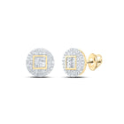 10kt Yellow Gold Men's Round Diamond Circle Cluster Earrings 1/2 Cttw | Dazzling Brilliance Top view from the 10Kt Yellow Gold Mens Round Diamond Circle Cluster Earrings 1 2 Cttwpin216423 collection by Splendid Jewellery