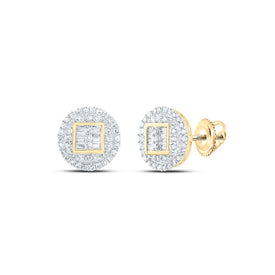 10kt Yellow Gold Men's Round Diamond Circle Cluster Earrings 1/2 Cttw | Dazzling Brilliance Top view from the 10Kt Yellow Gold Mens Round Diamond Circle Cluster Earrings 1 2 Cttwpin216423 collection by Splendid Jewellery