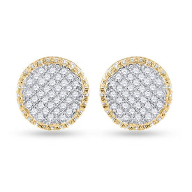 10kt Yellow Gold Men's Round Diamond Circle Cluster Earrings 1/3 Cttw | Exquisite Diamond Delight Top view from the 10Kt Yellow Gold Mens Round Diamond Circle Cluster Earrings 1 3 Cttwpin11626 collection by Splendid Jewellery