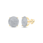 10kt Yellow Gold Men's Round Diamond Circle Cluster Earrings 1/3 Cttw | Dazzling Brilliance Top view from the 10Kt Yellow Gold Mens Round Diamond Circle Cluster Earrings 1 3 Cttwpin223818 collection by Splendid Jewellery
