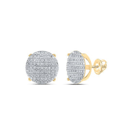 10kt Yellow Gold Men's Round Diamond Circle Cluster Earrings 1/3 Cttw | Dazzling Brilliance Top view from the 10Kt Yellow Gold Mens Round Diamond Circle Cluster Earrings 1 3 Cttwpin223818 collection by Splendid Jewellery