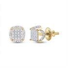 10kt Yellow Gold Men's Round Diamond Circle Cluster Earrings 1/5 Cttw | Dazzling Diamond Delight Top view from the 10Kt Yellow Gold Mens Round Diamond Circle Cluster Earrings 1 5 Cttwpin229605 collection by Splendid Jewellery