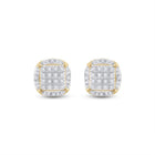 10kt Yellow Gold Men's Round Diamond Circle Cluster Earrings 1/5 Cttw | Dazzling Diamond Delight Side view from the 10Kt Yellow Gold Mens Round Diamond Circle Cluster Earrings 1 5 Cttwpin229605 collection by Splendid Jewellery