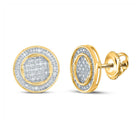10kt Yellow Gold Men's Round Diamond Circle Earrings - Captivating Brilliance Top view from the 10Kt Yellow Gold Mens Round Diamond Circle Earrings 1 4 Cttwpin88754 collection by Splendid Jewellery
