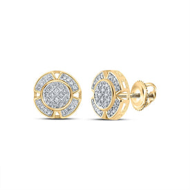 10kt Yellow Gold Men's Round Diamond Circle Earrings - Captivating Brilliance Top view from the 10Kt Yellow Gold Mens Round Diamond Circle Earrings 1 6 Cttwpin286980 collection by Splendid Jewellery