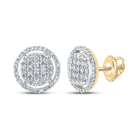 10kt Yellow Gold Men's Round Diamond Circle Earrings - 3/4 Cttw | Sparkling Brilliance Top view from the 10Kt Yellow Gold Mens Round Diamond Circle Earrings 3 4 Cttwpin289582 collection by Splendid Jewellery