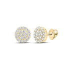 10kt Yellow Gold Men's Round Diamond Cluster Earrings - Captivating Brilliance Top view from the 10Kt Yellow Gold Mens Round Diamond Cluster Earrings 1 1 4 Cttwpin286020 collection by Splendid Jewellery