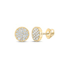 10kt Yellow Gold Men's Round Diamond Cluster Earrings - Exquisite Brilliance Top view from the 10Kt Yellow Gold Mens Round Diamond Cluster Earrings 1 3 4 Cttwpin286075 collection by Splendid Jewellery