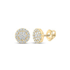 10kt Yellow Gold Men's Round Diamond Cluster Earrings - 1-5/8 Cttw | Dazzling Brilliance Top view from the 10Kt Yellow Gold Mens Round Diamond Cluster Earrings 1 5 8 Cttwpin286027 collection by Splendid Jewellery