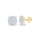 10kt Yellow Gold Men's Round Diamond Cluster Earrings - 1 Cttw | Exquisite Brilliance Top view from the 10Kt Yellow Gold Mens Round Diamond Cluster Earrings 1 Cttwpin286210 collection by Splendid Jewellery