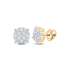 10kt Yellow Gold Men's Round Diamond Cluster Earrings - 1 Cttw | Exquisite Diamond Jewelry Top view from the 10Kt Yellow Gold Mens Round Diamond Cluster Earrings 1 Cttwpin286213 collection by Splendid Jewellery
