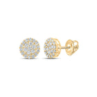 10kt Yellow Gold Men's Round Diamond Cluster Earrings - Captivating Brilliance Top view from the 10Kt Yellow Gold Mens Round Diamond Cluster Earrings 1 2 Cttwpin286003 collection by Splendid Jewellery
