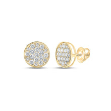Load image into Gallery viewer, 10kt Yellow Gold Men&#39;s Cluster Diamond Earrings - 1/2 Ct.t.w. Magnificent Brilliance Top view from the 10Kt Yellow Gold Mens Round Diamond Cluster Earrings 1 2 Cttwpin286029 collection by Splendid Jewellery