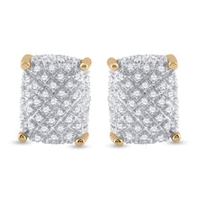 Load image into Gallery viewer, Men&#39;s Sparkling Cluster Diamond Earrings in 10kt Yellow Gold - 1/3 Cttw Side view from the 10Kt Yellow Gold Mens Round Diamond Cluster Earrings 1 3 Cttwpin229606 collection by Splendid Jewellery