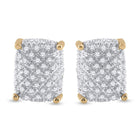 Men's Sparkling Cluster Diamond Earrings in 10kt Yellow Gold - 1/3 Cttw Side view from the 10Kt Yellow Gold Mens Round Diamond Cluster Earrings 1 3 Cttwpin229606 collection by Splendid Jewellery