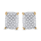Men's Sparkling Cluster Diamond Earrings in 10kt Yellow Gold - 1/3 Cttw Top view from the 10Kt Yellow Gold Mens Round Diamond Cluster Earrings 1 3 Cttwpin229606 collection by Splendid Jewellery