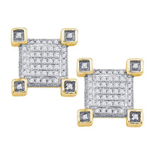 Load image into Gallery viewer, 10kt Yellow Gold Men&#39;s Round Diamond Cluster Earrings 1/5 Cttw - Luxurious Brilliance Top view from the 10Kt Yellow Gold Mens Round Diamond Cluster Earrings 1 5 Cttwpin13140 collection by Splendid Jewellery