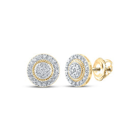 10kt Yellow Gold Men's Round Diamond Cluster Earrings 1/8 Cttw | Dazzling Gold & Diamond Studs Top view from the 10Kt Yellow Gold Mens Round Diamond Cluster Earrings 1 8 Cttwpin286929 collection by Splendid Jewellery