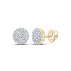 10kt Yellow Gold Men's Round Diamond Cluster Earrings - 3/4 Carat Total Weight Top view from the 10Kt Yellow Gold Mens Round Diamond Cluster Earrings 3 4 Cttwpin286371 collection by Splendid Jewellery
