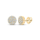 10kt Yellow Gold Men's Round Diamond Cluster Earrings - 3/4 Cttw | Dazzling Brilliance Top view from the 10Kt Yellow Gold Mens Round Diamond Cluster Earrings 3 4 Cttwpin286009 collection by Splendid Jewellery