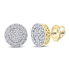 10kt Yellow Gold Round Diamond Cluster Earrings - Captivating Men's Jewelry Top view from the 10Kt Yellow Gold Mens Round Diamond Cluster Earrings 5 8 Cttwpin289545 collection by Splendid Jewellery
