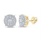 10kt Yellow Gold Men's Round Diamond Cluster Earrings - A Dazzling Statement of Style Top view from the 10Kt Yellow Gold Mens Round Diamond Cluster Earrings 5 8 Cttwpin289546 collection by Splendid Jewellery
