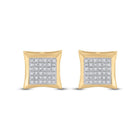 10kt Yellow Gold Men's Round Diamond Kite Square Earrings - Dazzling Brilliance product Side View from Splendid Jewellery