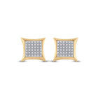 10kt Yellow Gold Men's Round Diamond Kite Square Earrings 1/5 Cttw | Striking Gems product  Top View from Splendid Jewellery