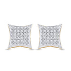 10kt Yellow Gold Men's Round Diamond Kite Square Earrings 1/5 Cttw | Exquisite Diamond Jewelry product  Top View from Splendid Jewellery
