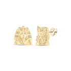 10kt Yellow Gold Men's Round Diamond Pharaoh Fashion Earrings 1/12 Cttw product  Top View from Splendid Jewellery