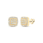 10kt Yellow Gold Men's Square Diamond Earrings - 1-1/2 Cttw | Luxurious Jewellery product  Top View from Splendid Jewellery